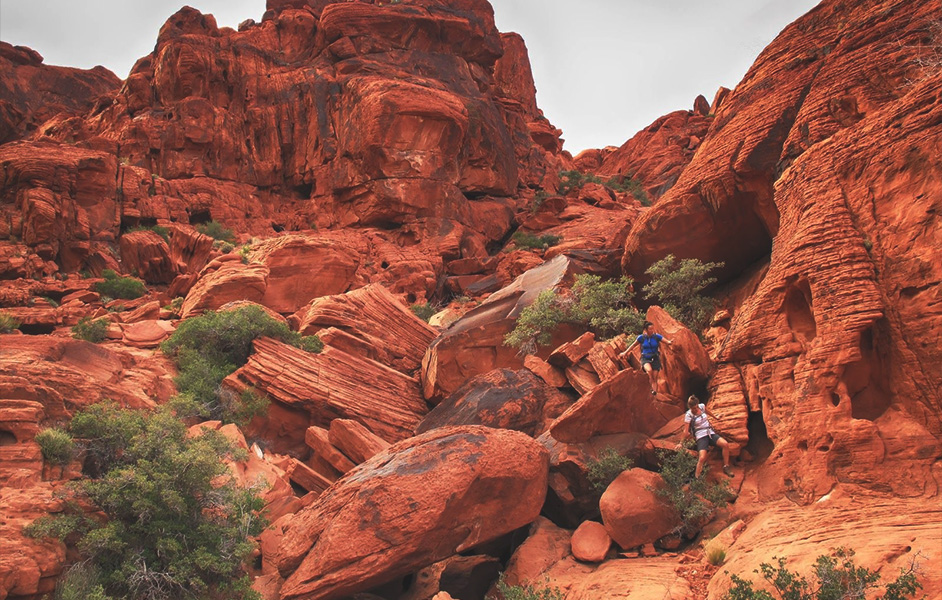 The rugged and vibrant Red Rock Canyon with its distinctive red rock formations