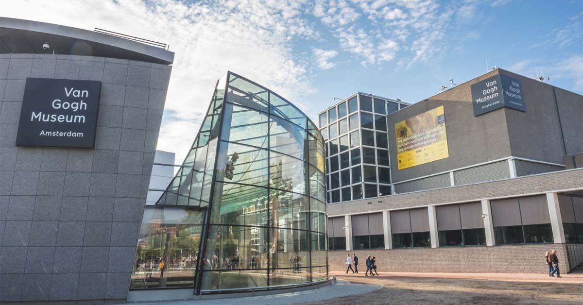 Best time to visit van gogh museum - Van Gogh Museum in Amsterdam with minimal crowds outside, showcasing the best time to visit