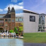 Rijksmuseum Vs Van Gogh Museum - Side-by-side comparison of the Rijksmuseum and Van Gogh Museum exteriors, highlighting their architectural styles